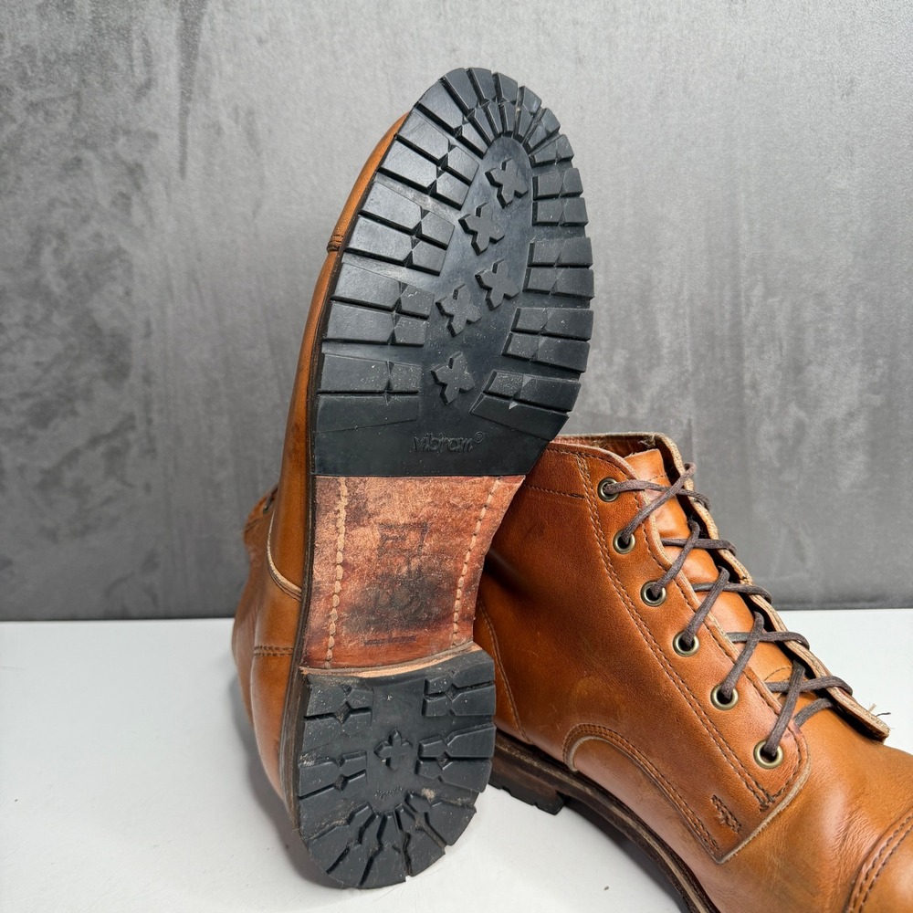 Men's Tan Leather Lace-Up Boots - Picture 6 of 13